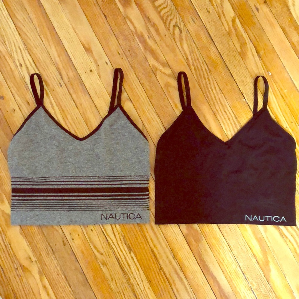 Two Nautica long-line bralettes (sz M women’s)